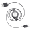 3X USB Type C USB3.1 Ανασυρόμενο καλώδιο φόρτισης, καλώδιο φόρτισης τύπου C USB-C, μαύρο 3