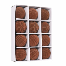 12PCS Velvet Christmas Ornaments 2.36" Shatterproof Flocked Tree Pendants with 4 for Holiday Wedding Party (Orange)