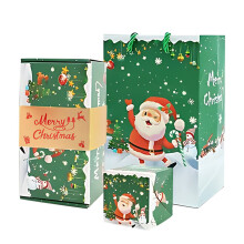OAVQHLG3B6Pcs Cutie surpriză de Crăciun, Cutie de bani explozivă cu explozie verde de bani săritori pentru Crăciun, Cadou cu sania lui Moș