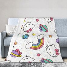 Hello Kitty Hoteldecke, Anime-Decke für Bett und Sofa, ultraweiche Fleecedecke für Schlaf- und Wohnzimmer, 152 x 127 cm