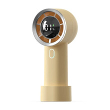 Tragbarer Handventilator mit Digitalanzeige, leistungsstarker, wiederaufladbarer Mini-Ventilator mit Windstärke, leistungsstarker Luftstrom