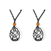 2X Cordón para collar, soporte vacío para piedras, cordón para collar para cristales, soporte ajustable para colgante de piedra, soporte para