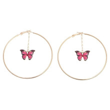 Elegantes pendientes colgantes de mariposa con cadena para mujer, grandes aros, joyería para fiestas.