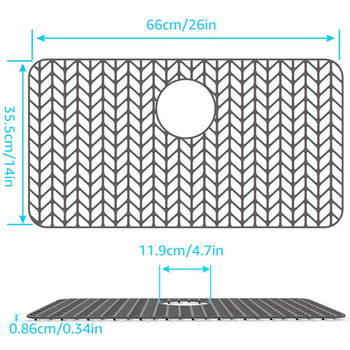 Qenwkxz4 τεμάχια χαλάκι νεροχύτη σιλικόνης 26"x14" αντιολισθητική επένδυση πλέγματος 1