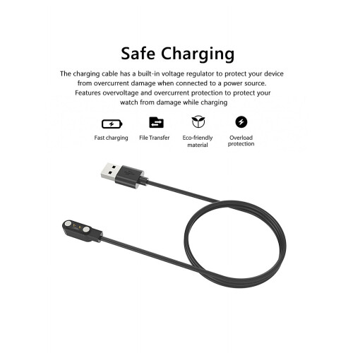 jixopn Μαγνητικό καλώδιο γρήγορης φόρτισης1M USB 2Pin καλώδιο φόρτισης για COLMI I30Smartwatch 1