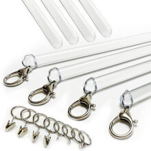 36 Zoll (4er-Pack) transparente Acryl-Vorhangstangen – Unsichtbare Gardinenstange zum Öffnen und Schließen von Vorhängen – Kompatibel mit
