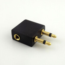 FOR10pcs Gold3.5mm Buchse auf Dual2x3.5mm Stecker Mono Flugzeug-Kopfhörer-Audioadapter