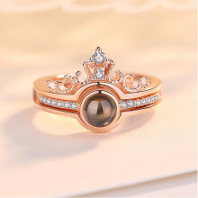 Jacenvly2024Nuevos anillos para hombre Liquidación100 idiomasI You Regalo romántico Dos en Joyería para mujer Regalos para él Plata