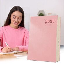 Kayannuo2025Veckoplanerare, inbunden kalender med månadsflikar, 80 g/m² tjockt papper, 365-dagars daglig planerare för kontoret
