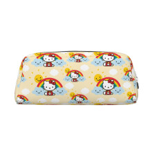 Hello Kitty nahkavetoketjullinen 3D-kynäkotelo, suuri tilavuus, monitoiminen nahkainen säilytyslaukku