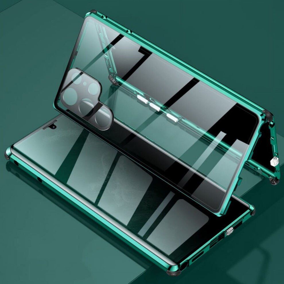 Galaxy S22 Ultra Case With Anti-Peep Privacy Screen Protector - Magnetic Adsorption Tempered Glass & Metal Bumper Frame, Compatible With Samsung 9423501809285