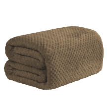 Nomeni Polyester Blanket, Solid Pineapple Plaid Flannel, Coral Velvet Sofa Cover & AC Nap Blanket, Brown - Clearance Sale