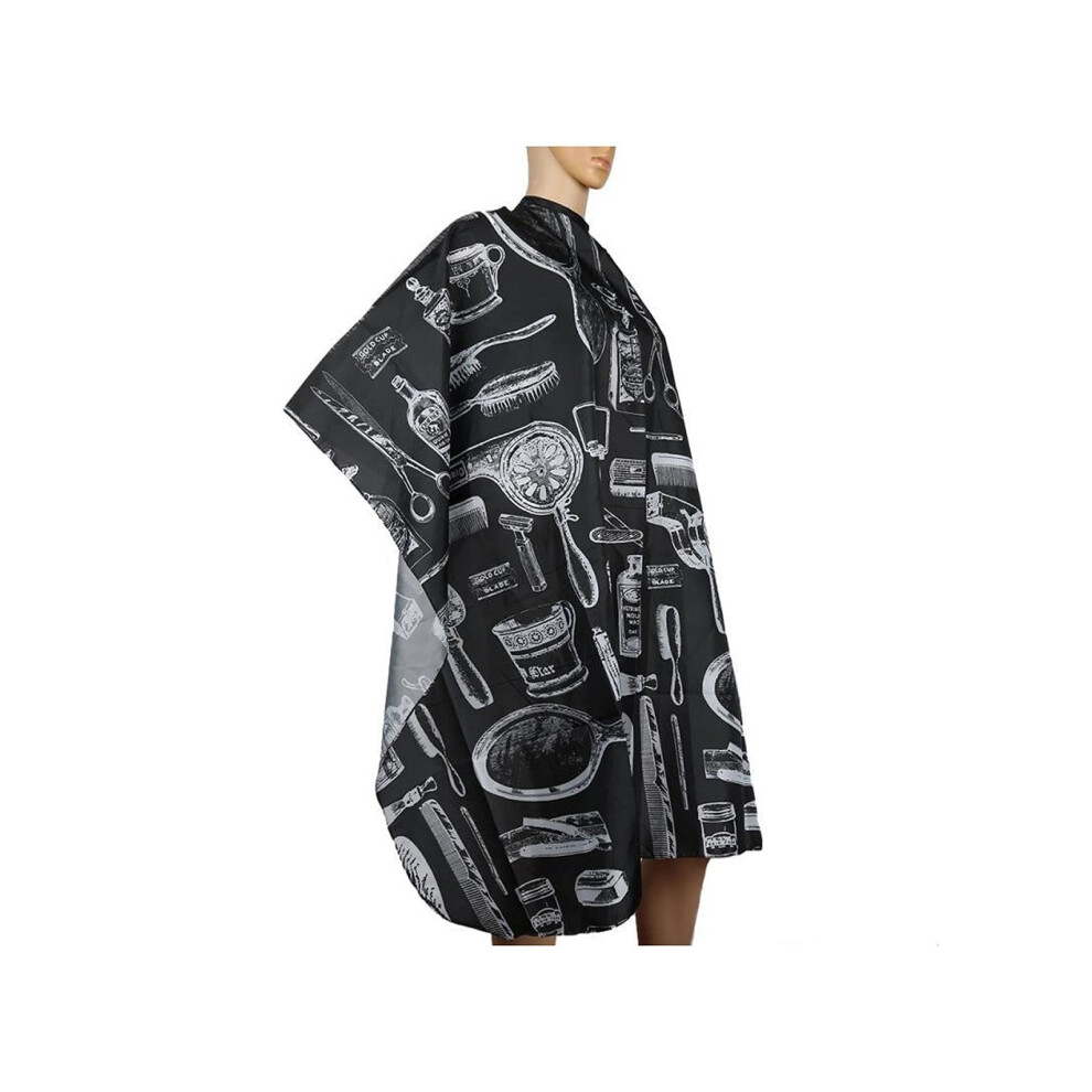 Black Barber Cape Hair Cutting Cape Full Coverage Hairresistant For Men Women Kids 160X140cm