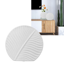 Vase décor en céramique à motif de feuilles premium, idéal comme cadeau