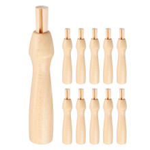 11Pièces Manche En Bois Beige Pour Aiguilles De Feutrage Laine Précis