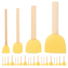 60Pcs Kids Sponge Paint Brushes Round Soft Sponge Yellow for Crafting