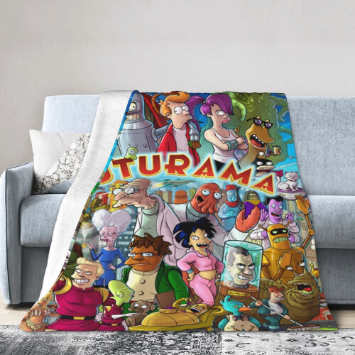 Futurama Plädar Plysch Resefiltar Sovrum Vardagsrum Soffa Kontor