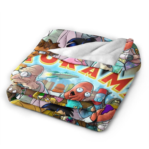 Futurama Plädar Plysch Resefiltar Sovrum Vardagsrum Soffa Kontor 1