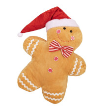 JZROCKER Cuscino decorativo natalizio a forma di omino di pan di zenzero con fodera rimovibile per le feste