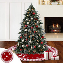 Jupe de sapin en maille torsadée de 122 cm (48 pouces), idéale pour les décorations festives et les cadeaux d'anniversaire pour femmes. Articles