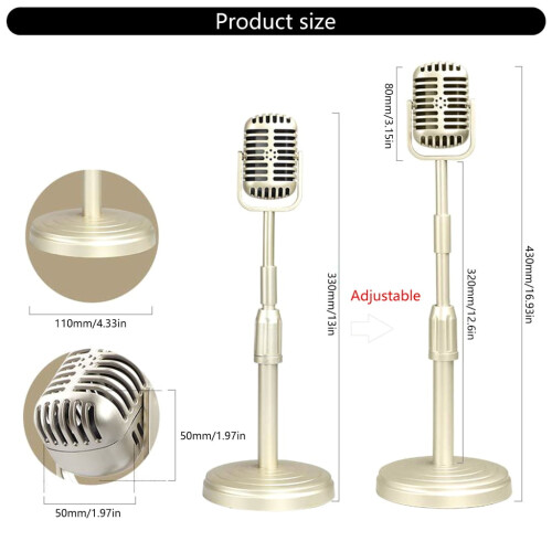 Antique Theme False Microphone Model Simulation Old-Fashioned Faux Mic Props 2