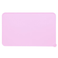 Delaman Pet Food Pad, Silicone Placemat Leakage Proof Waterproof Non Slip Pet Feeding Bowl Mat Accessory(Pink)
