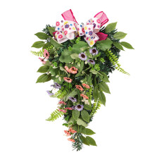 Guirlanda artificial em formato de lágrima, 50 cm, decoração natalina para parede ou porta.