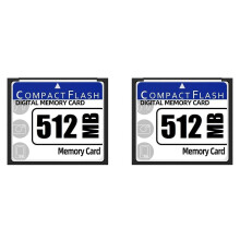 2 schede di memoria Compact Flash da 512 MB per fotocamere, macchine pubblicitarie e computer industriali.