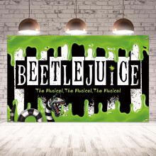 Beetlejuice Halloween-Fotohintergrund, Partydeko mit Horrorfilmfigur, kompatibel mit Beetlejuice