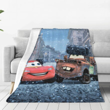 Braonán Lomra Flannéil Bog Cars Lightning McQueen 60"x50", Clúdach Taistil Cluthar do Gach Séasúr, do Pháistí & do Dhaoine Fásta