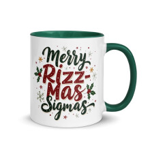 Αστεία Χριστουγεννιάτικη Κούπα Merry Rizzmas Xmas Gen Alpha με Χρώμα Εσωτερικά, Merry Rizz Mas Sigmas