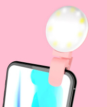 Fnyoxu Ringlicht, Selfie-Licht, wiederaufladbarer Akku mit großer Kapazität, tragbar, 60 LEDs, einstellbare Helligkeit, Clip-Befestigung für