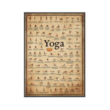Ashtanga Yoga Poze Diagramă Pânză Imprimare Vintage Sală de sport Exerciții Poster Artă de perete pentru Decor Living Room