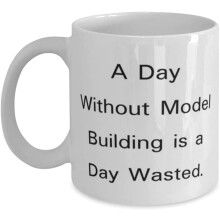 Un día sin construir maquetas es un día perdido. Taza de 325 ml, regalo para aficionados al modelismo, taza reutilizable para amigos.