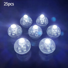 25 unidades de luzes LED individuais para balões, pequenas, sem fio, a bateria, para artesanato, festas e projetos DIY, brancas.