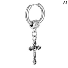 RSAMD1PC Edelstahl-Creolen für Damen und Herren, cooler Punk-Schmuck, Piercing-A1