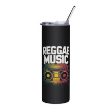 Musicbox Boombox Rastafari Jamaica Skinny Slim Tumbler, Reggae Music