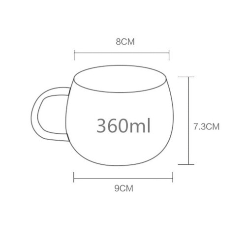 Διαφανές γυάλινο μπολ σούπας 360ml, συμβατό με καφέ, τσάι, δημητριακά, βρώμη, χυμό, 1