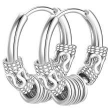 Náušnice s náušnicami, hypoalergénne, strieborné, ihlové, unisex