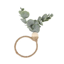 Conjunto de 6 anéis para guardanapo, compatíveis com decoração de festas de primavera, Páscoa e Natal, design boho com contas de madeira em