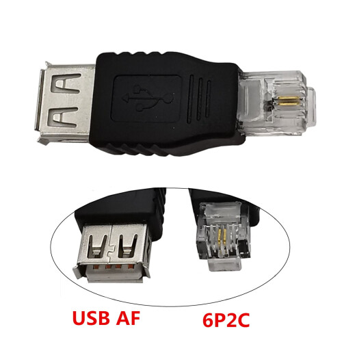 YEUHTLL USB2.0AF Θηλυκό σε PC RJ11Αρσενικό βύσμα προσαρμογέα δικτύου Lan Crystal Head 1