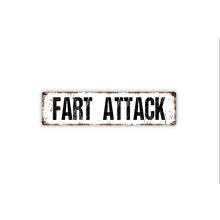 Cartello divertente per il bagno "Fart Attack" da posizionare sopra il WC, spogliatoio maschile, strada rustica, in metallo o targhetta per la porta.