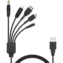 Cavo di ricarica USB 5 in 1 compatibile con Nintendo NDS Lite/Wii U/New3DS(XL/LL),3DS(XL/LL),2DS,DSi(XL/LL),NDS/GBA SP(Gameboy