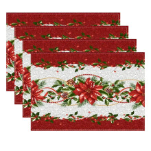 Kerst placemat, tafelmat, kerstdecoratie voor thuis, woonkamer, placemat voor kerstvieringen, bruiloften, feesten en dagelijks gebruik.