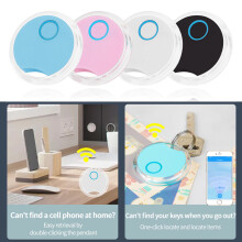 SUSUchens Dispositif anti-perte, mini porte-clés portable à piles, compatible Bluetooth, avec alarme sonore puissante, rose