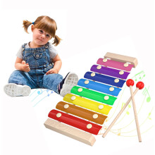 Xilofone infantil DISEN, instrumento de madeira com baquetas seguras para crianças, brinquedo musical educativo para crianças.