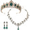 Σετ κοσμημάτων Ease Bride Rhinestone για γάμο, πράσινα δώρα για παράνυμφους 6