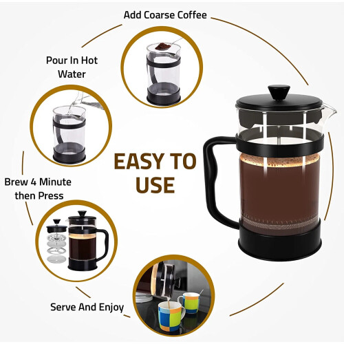 Caffettiera a pressione e teiera con triplo filtro 1