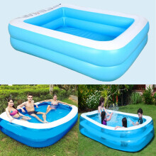 Cheers.US Aufblasbarer rechteckiger Pool, tragbarer, dickwandiger und auslaufsicherer Kinderpool für Kinder und Erwachsene, kompatibel mit
