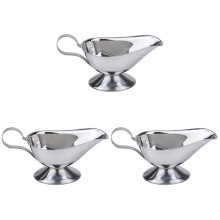Rustproof Housewarming Presents Sauce Boat Pourer Stainless Steel Dip Bowls Non-magnetic3Count